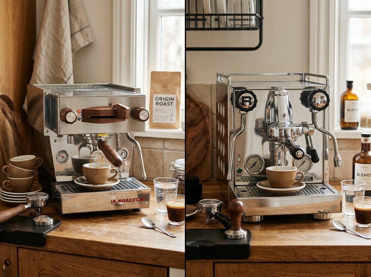 Side-by-side comparison of two premium espresso machines