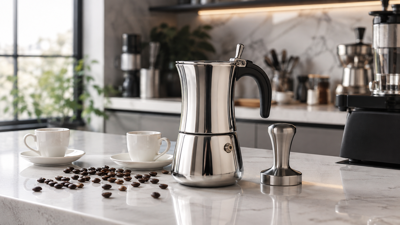 Bialetti Venus Induction: Honest Review (2026) 1 Bialetti Venus Induction - Bialetti - Venus Induction, Stovetop Coffee Maker, Suitable for all Types of Hobs, Stainless Steel, 6 Cups (7.9 Oz), Silver countertop setup and design overview