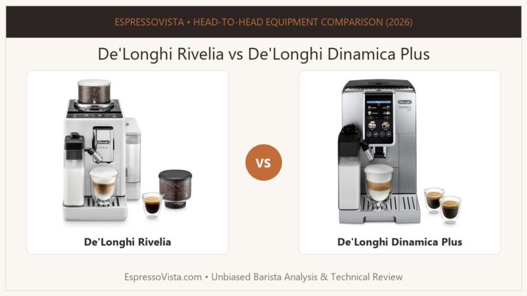 De’Longhi Rivelia vs De’Longhi Dinamica Plus: Bean Switch vs Touchscreen