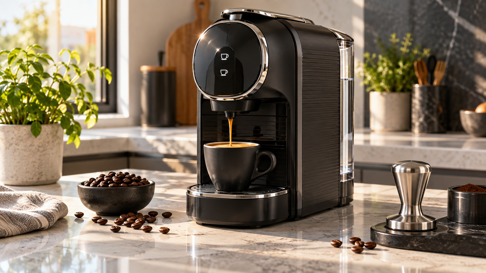 Lavazza BLUE Classy Mini - Lavazza BLUE Classy Mini Single Serve Espresso Coffee Machine LB 300, 5.3" x 13" x 10.2" 2 Coffee selections: simple touch controls, 1 programmable free dose and 1 pre-set countertop setup and design overview