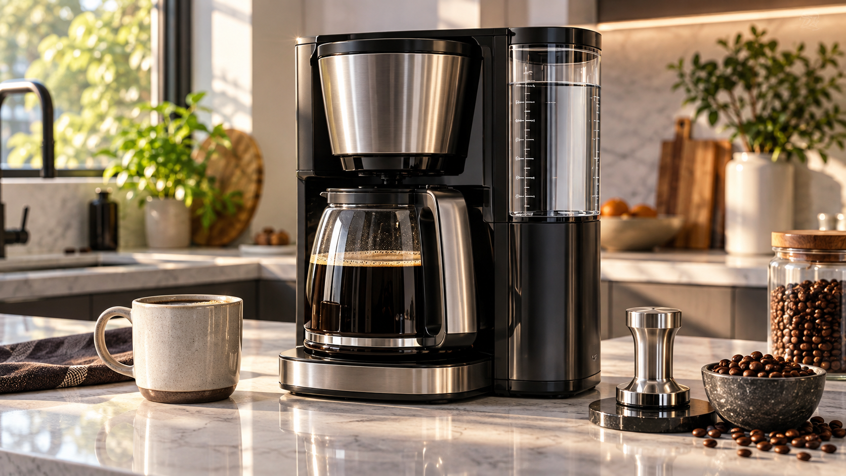 Ninja Coffee Maker - Ninja Hot & Iced XL Coffee Maker with Rapid Cold Brew, Black, CM371 countertop setup and design overview